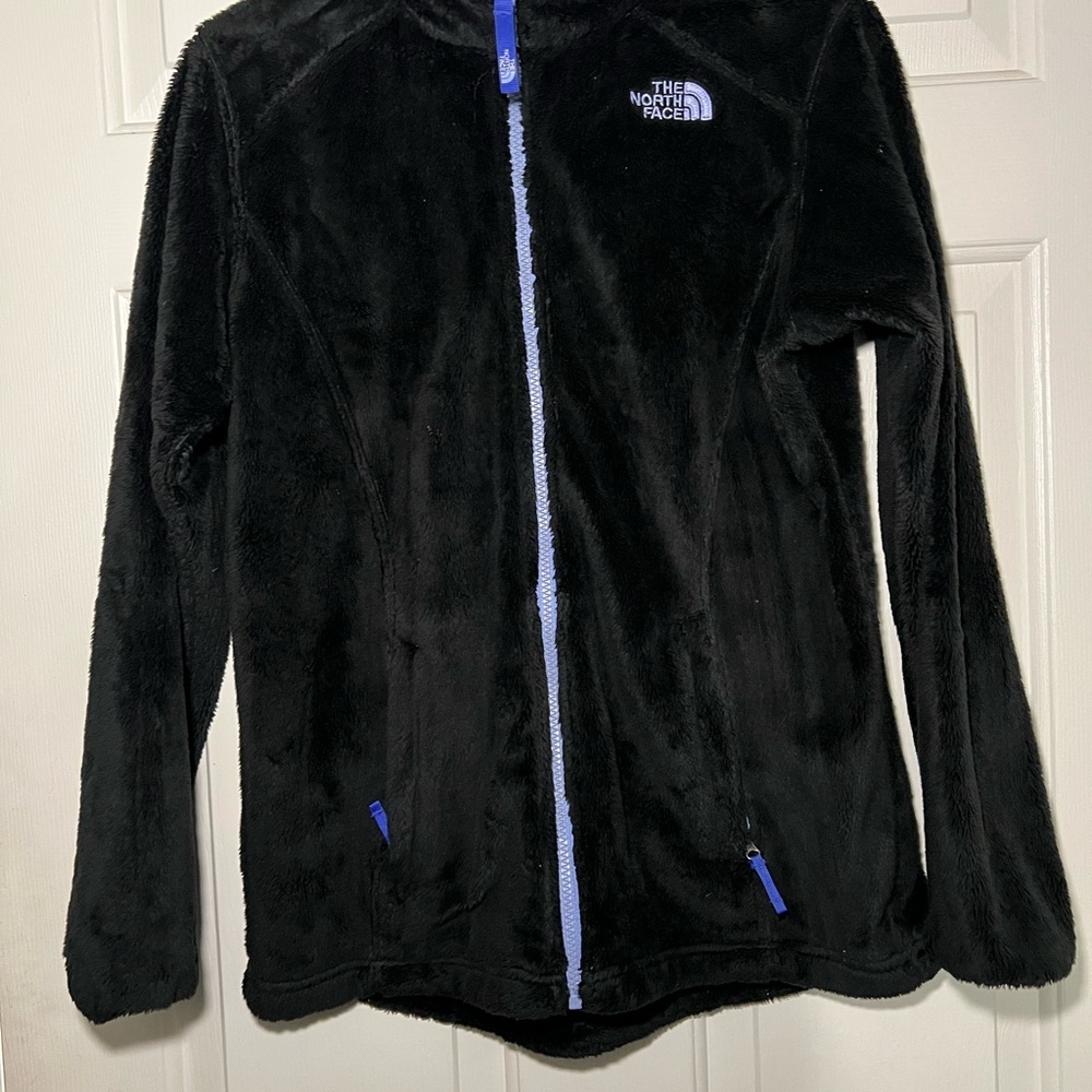 The North Face Black Osito Fleece Jacket with Blue Accents